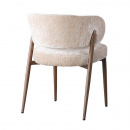 Gepolsterter Stuhl Soke extra Sitzkomfort Metallgestell Holzoptik Tan