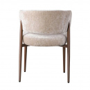 Gepolsterter Stuhl Soke extra Sitzkomfort Metallgestell Holzoptik Tan