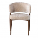 Gepolsterter Stuhl Soke extra Sitzkomfort Metallgestell Holzoptik Tan