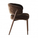 Gepolsterter Stuhl Soke extra Sitzkomfort Metallgestell HolzoptikUmber