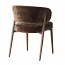 Gepolsterter Stuhl Soke extra Sitzkomfort Metallgestell HolzoptikUmber