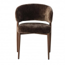 Gepolsterter Stuhl Soke extra Sitzkomfort Metallgestell HolzoptikUmber