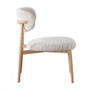 Lounge Chair Soke Japandi Stil Metallgestell Holzoptik hellbraun