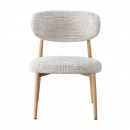 Lounge Chair Soke Japandi Stil Metallgestell Holzoptik hellbraun