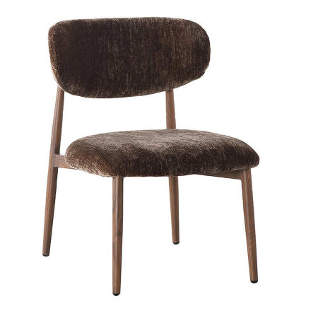 Lounge Chair Soke Japandi Stil Metallgestell Holzoptik dunkelbraun