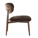 Lounge Chair Soke Japandi Stil Metallgestell Holzoptik dunkelbraun