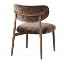 Lounge Chair Soke Japandi Stil Metallgestell Holzoptik dunkelbraun