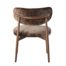 Lounge Chair Soke Japandi Stil Metallgestell Holzoptik dunkelbraun