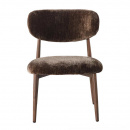 Lounge Chair Soke Japandi Stil Metallgestell Holzoptik dunkelbraun