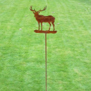 Hirsch Metall Gartendeko mit Bodenstecker 100 cm