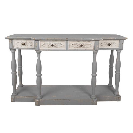Shabby Chic Anrichte Holz grau Wandtisch Konsole 142 cm