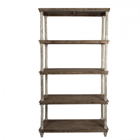 Landhaus Antikstyle Holz Regal braun cremeweiß 210 cm