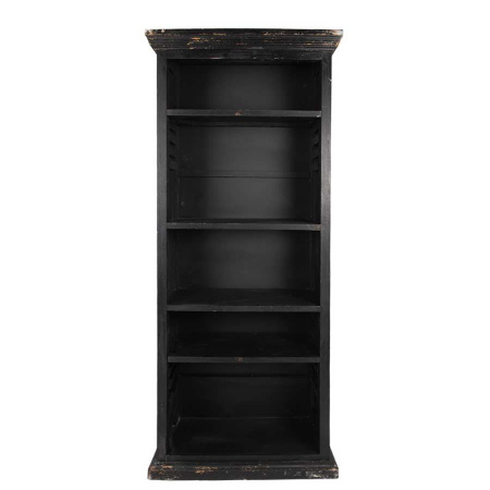 Bücherschrank Vintage Holz schwarz Bücherregal 80 cm