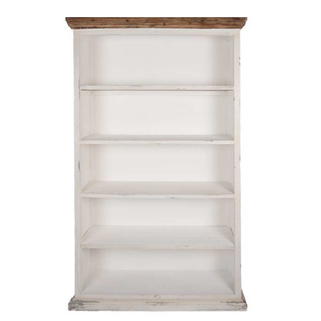 Brocante Holz Bücherschrank Lay Landhaus weiß Holz 115 cm