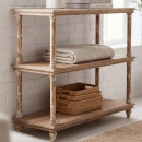 Brocante Holz Regal naturell Gestell White Wash
