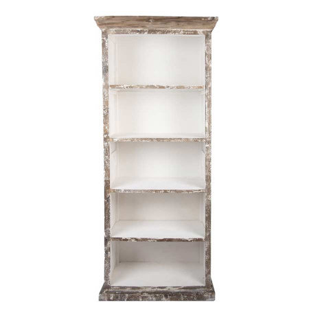 Holz Bücherschrank Shabby Chic Lay beige braun 195 cm