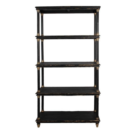 Holz Fächer Regal Lay Vintage schwarz gold 210 cm