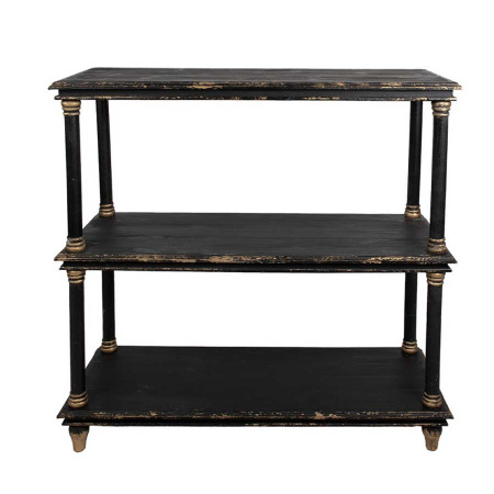 Holz Fächer Regal Lay Vintage schwarz gold 110 cm
