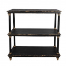 Holz Fächer Regal Lay Vintage schwarz gold 110 cm
