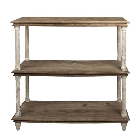 Landhaus Antikstyle Holz Fächerregal 110 cm