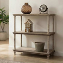 Landhaus Antikstyle Holz Fächerregal 110 cm