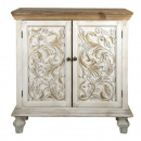 Shabby Chic Sideboard Holz weiss braun verzierte Türen