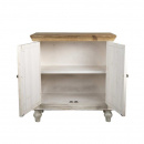 Shabby Chic Sideboard Holz weiss braun verzierte Türen