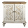 Shabby Chic Sideboard Holz weiss braun verzierte Türen