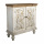 Shabby Chic Sideboard Holz weiss braun verzierte Türen