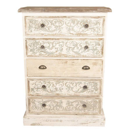 Shabby Chic Kommode Holz 5 Schubladen Schrank