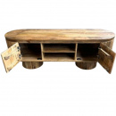 Altholz TV Lowboard oval 140 cm Ecken rund