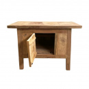 Teak Holz TV Sideboard mit Klapptür 80 cm