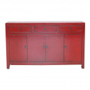 Sideboard recyceltes Mixholz Vintage rot 157 cm