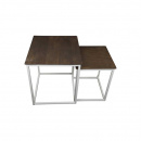 Sofa Tisch Set Lori quadratisch Metallgestell weiss...