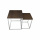 Sofa Tisch Set Lori quadratisch Metallgestell weiss Holzplatte