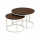 Couchtisch Set Lori rund Metallgestell weiss Holzplatte