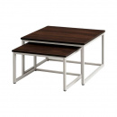 Couchtisch Set Lori quadratisch Metallgestell weiss...