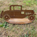 Oldtimer Metall Deko Auto auf Bodenplatte