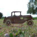 Oldtimer Metall Deko Auto auf Bodenplatte