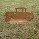 Oldtimer Metall Deko Auto auf Bodenplatte