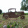 Oldtimer Metall Deko Auto auf Bodenplatte