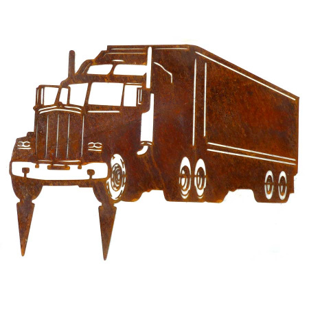 Deko LKW Metall Truck Rostpatina Gartenstecker