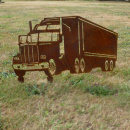 Deko LKW Metall Truck Rostpatina Gartenstecker