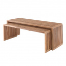 Holz Sitzbank Set Wody Teak recycelt Beistell Konsolen