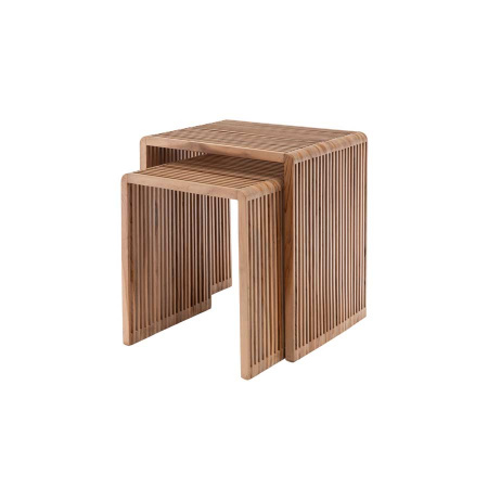 Holz 2er Set Teak Beistelltische Wody 50 cm