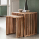 Holz 2er Set Teak Beistelltische Wody 50 cm