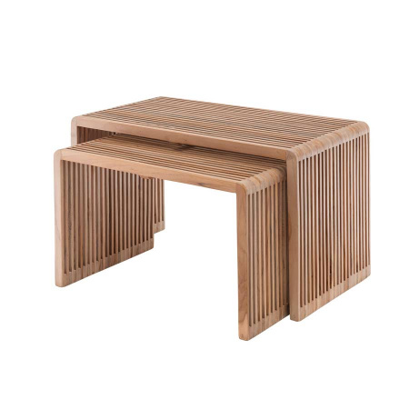 Holz 2er Set Teak Beistelltische Wody 69 cm