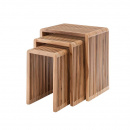 Holz 3er Set Teak Beistelltische Wody 44 cm