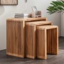Holz 3er Set Teak Beistelltische Wody 44 cm
