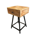 Industrial Nachttisch Holz Schublade Metallgestell